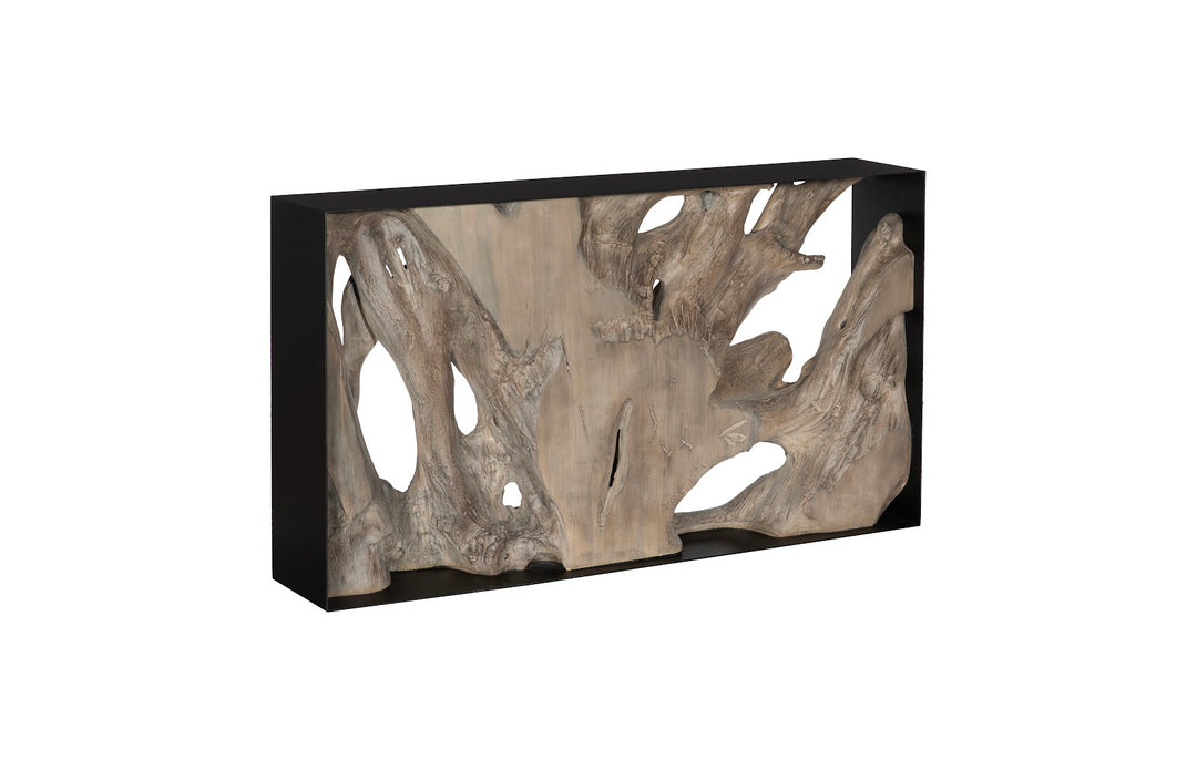 60"D x 12"W x 34"H/Gray Wood Finish