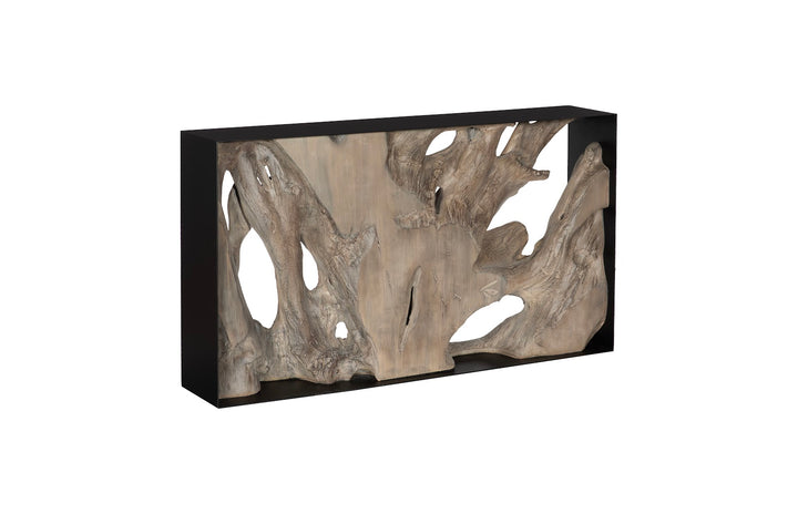 60"D x 12"W x 34"H/Gray Wood Finish