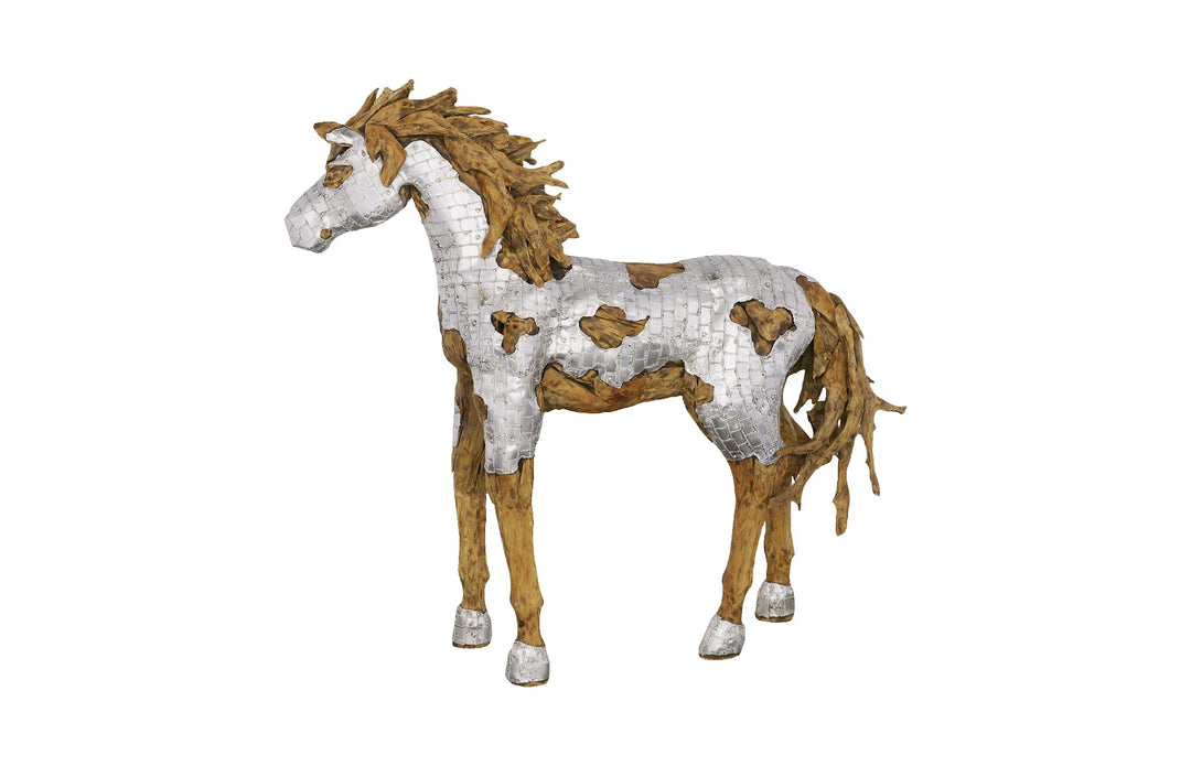 American Home Furniture Phillips Collection Mustang Horse Armored Sculpture