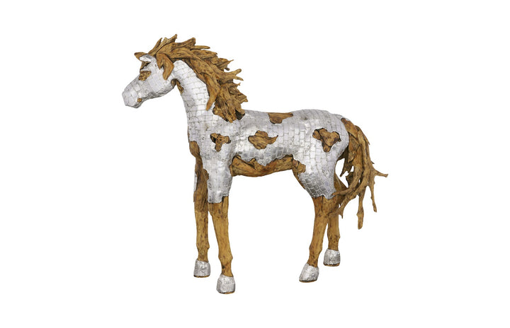 American Home Furniture Phillips Collection Mustang Horse Armored Sculpture