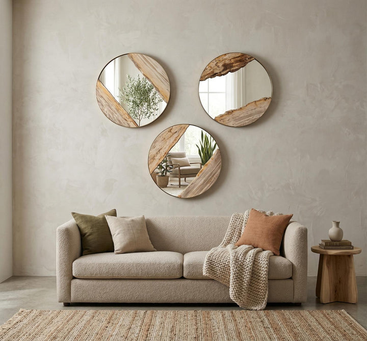 Petrified River Mirror in setting