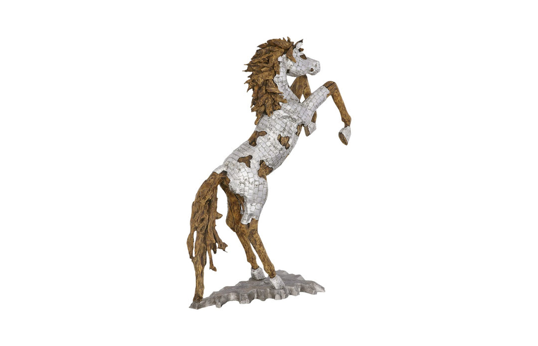 American Home Furniture Phillips Collection Mustang Horse Armored Sculpture