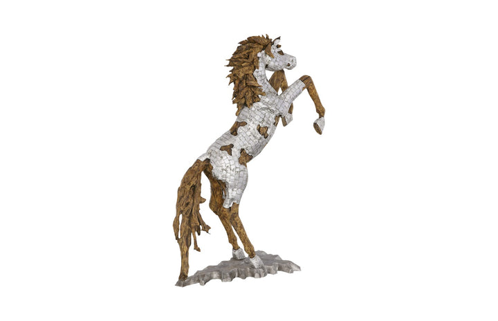 American Home Furniture Phillips Collection Mustang Horse Armored Sculpture