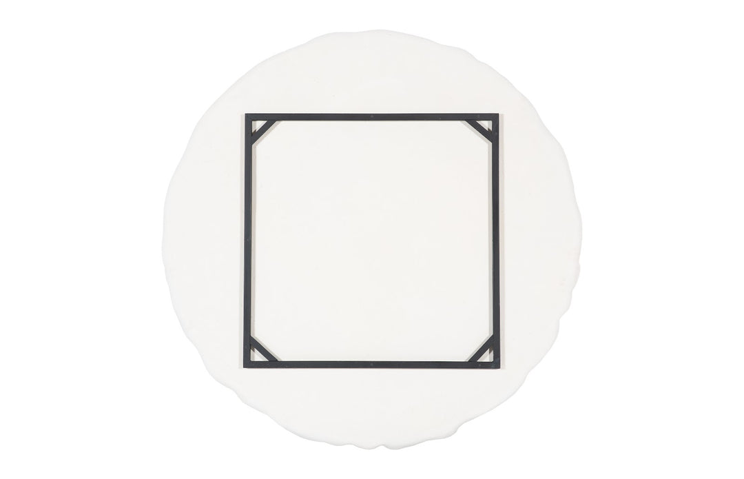 60"D x 4"W x 60"H/White Stone