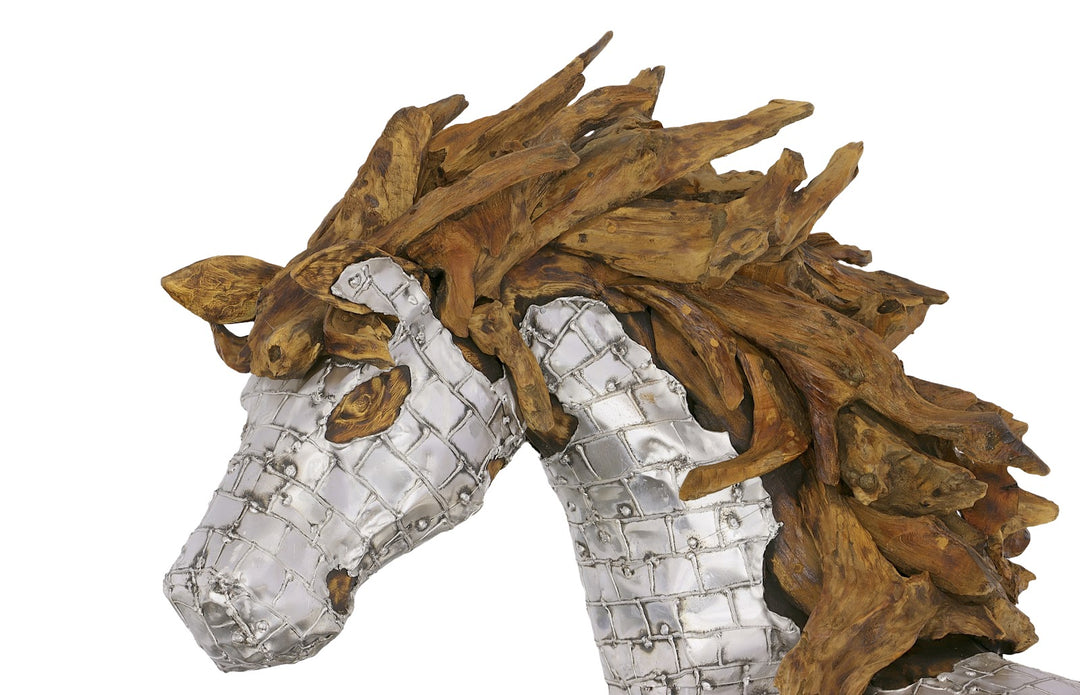 American Home Furniture Phillips Collection Mustang Horse Armored Sculpture