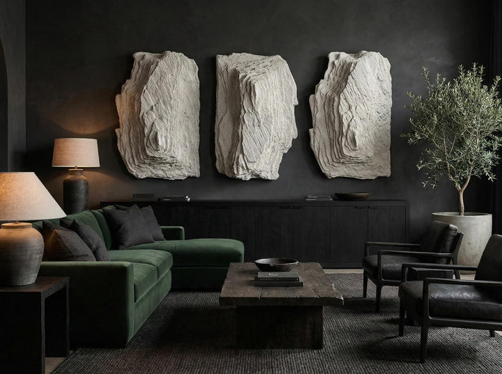 Stratified Cast Stone Wall Art in setting