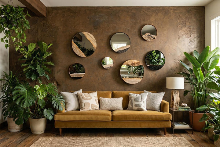 Petrified River Mirror in setting