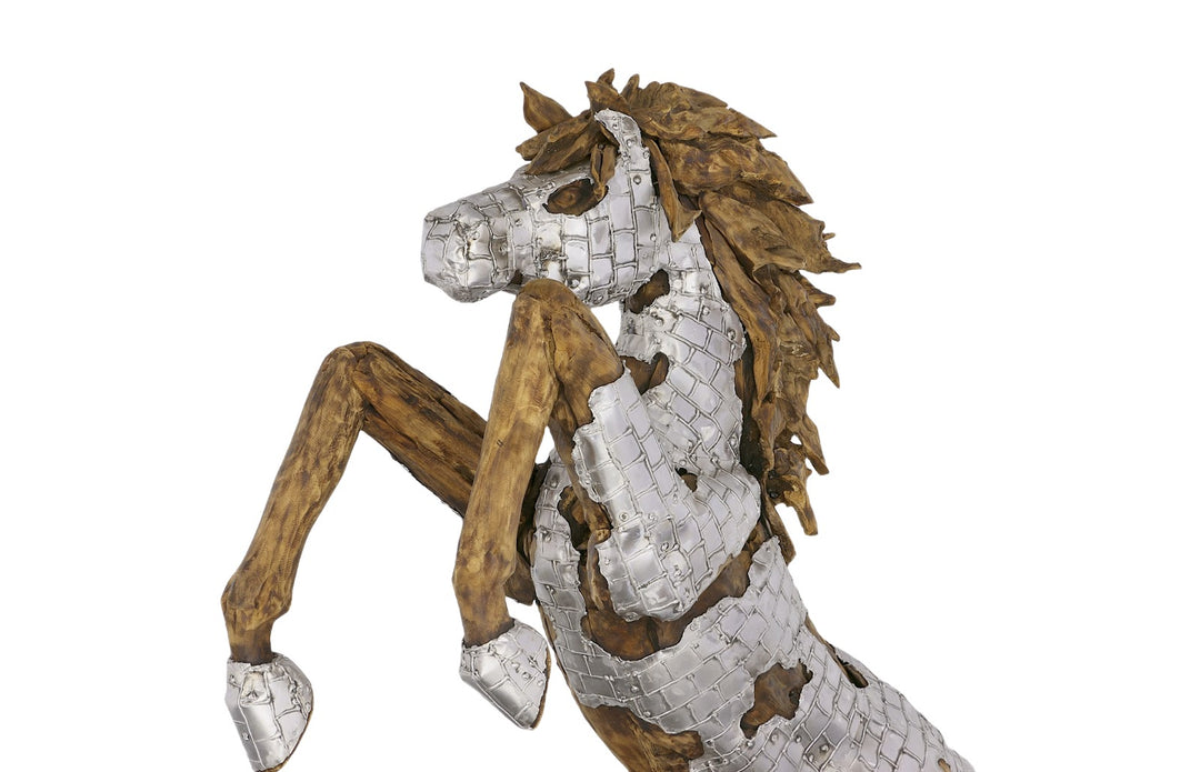 American Home Furniture Phillips Collection Mustang Horse Armored Sculpture