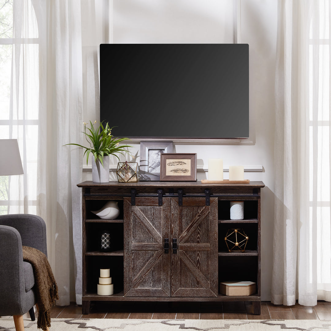 American Home Furniture | SEI Furniture - Holmes Barn Door TV Stand
