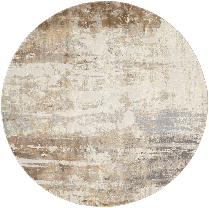 Round/7'9" x 7'9" /Gray/Beige