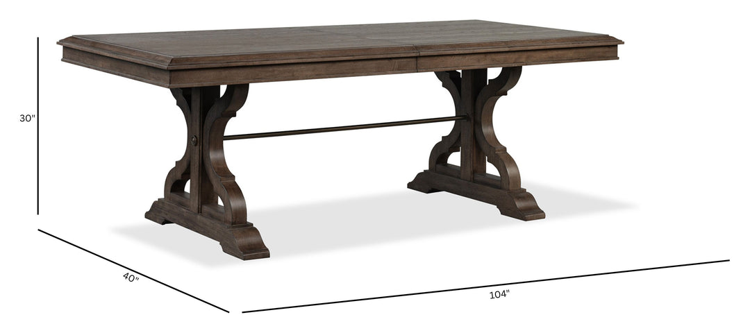Jubilee Brown Extendable Trestle Dining Table - D6524-21