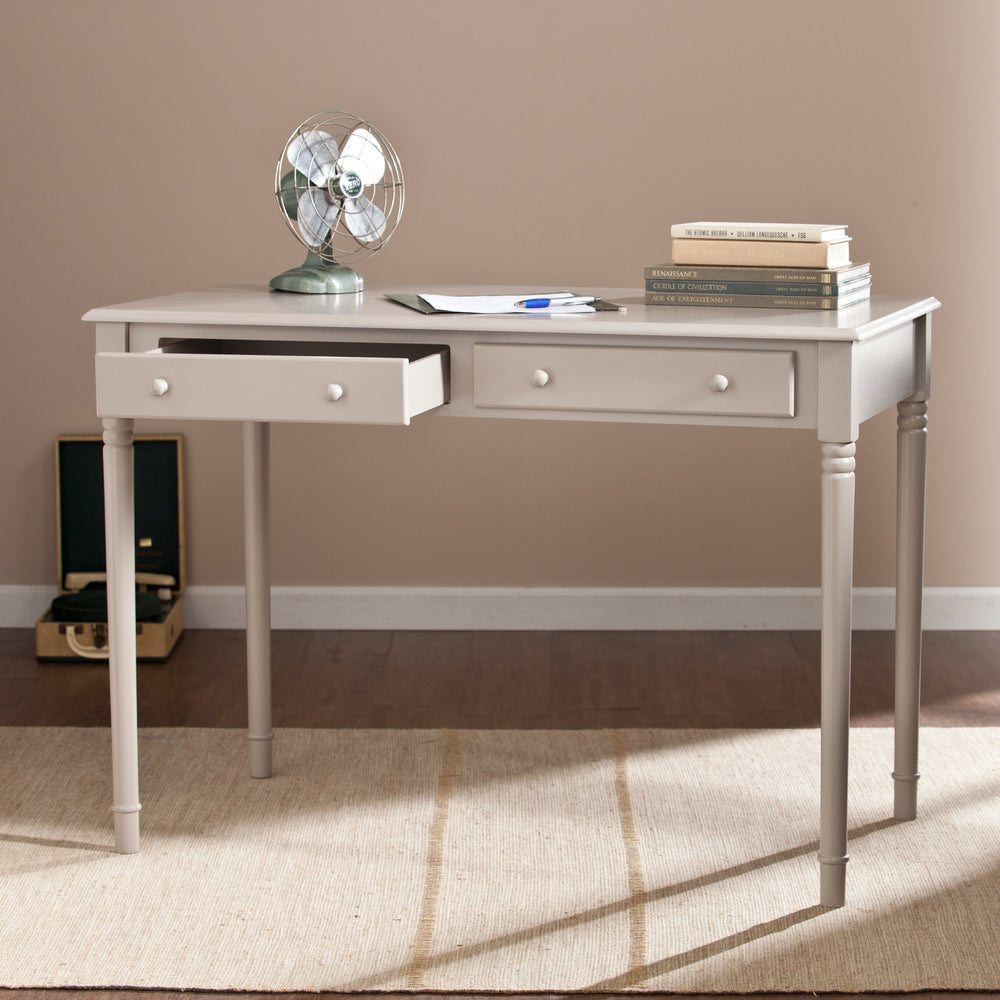 American Home Furniture | SEI Furniture - Janice 2-Drawer Writing Desk - Gray