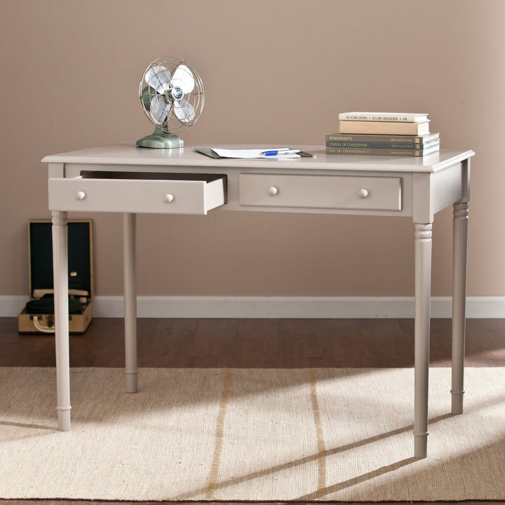 American Home Furniture | SEI Furniture - Janice 2-Drawer Writing Desk - Gray