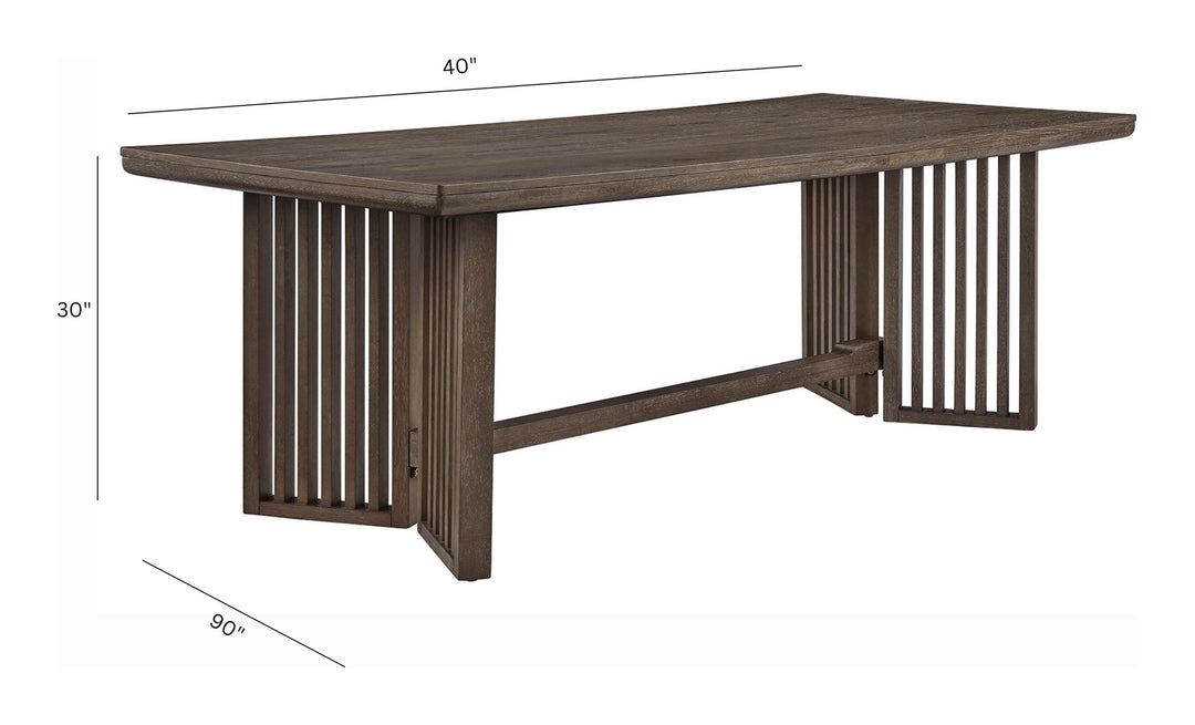 Kavanaugh Weathered Kona Brown Trestle Dining Table - D5612-21