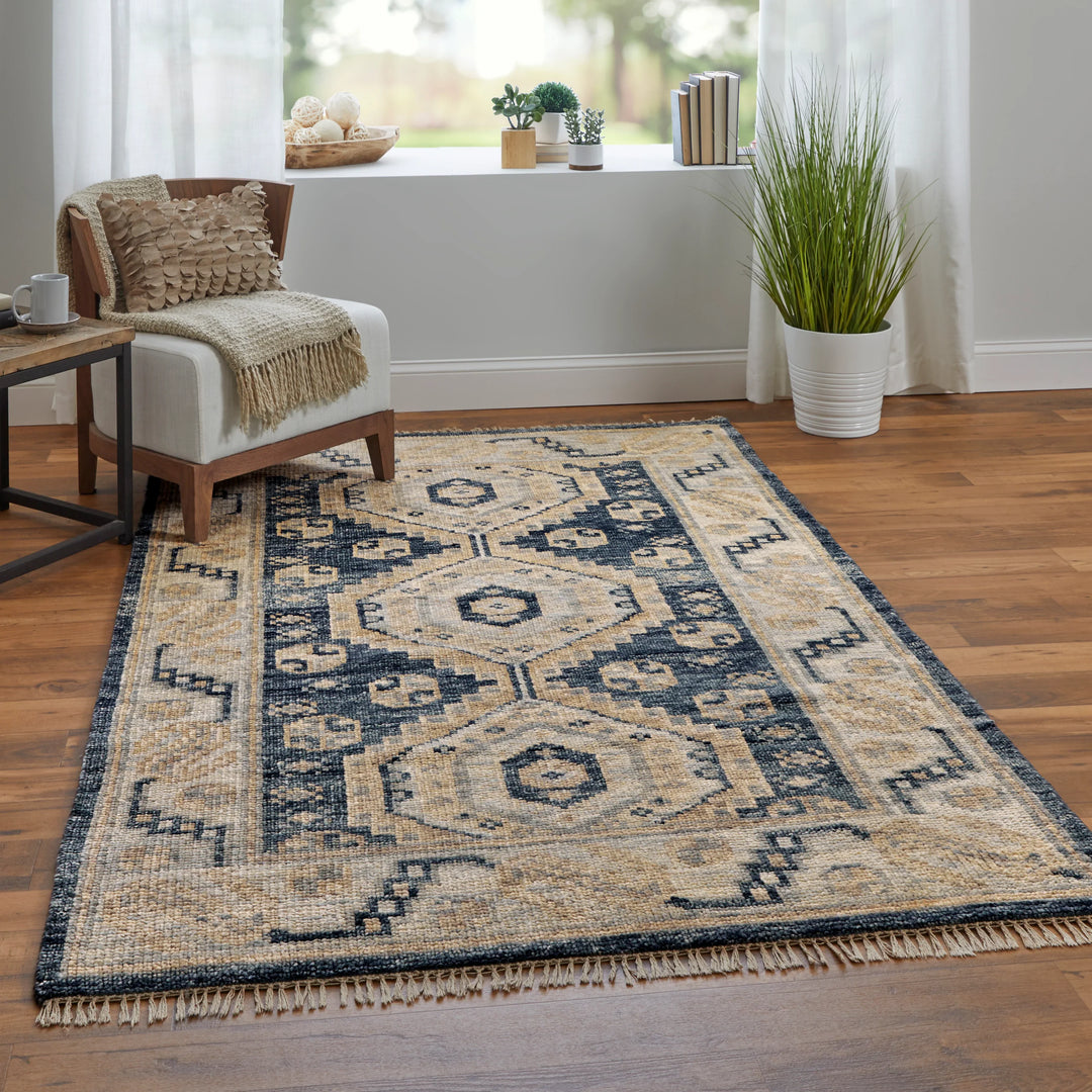 Rectangle/2' x 3'/Blue/Ivory