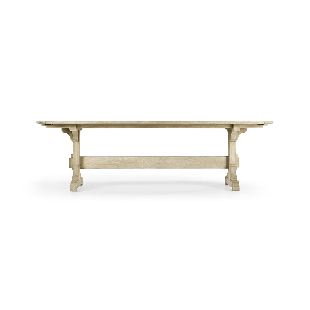 Timeless Epoch Trestle Dining Table in Stripped Oak - Jonathan Charles - AmericanHomeFurniture