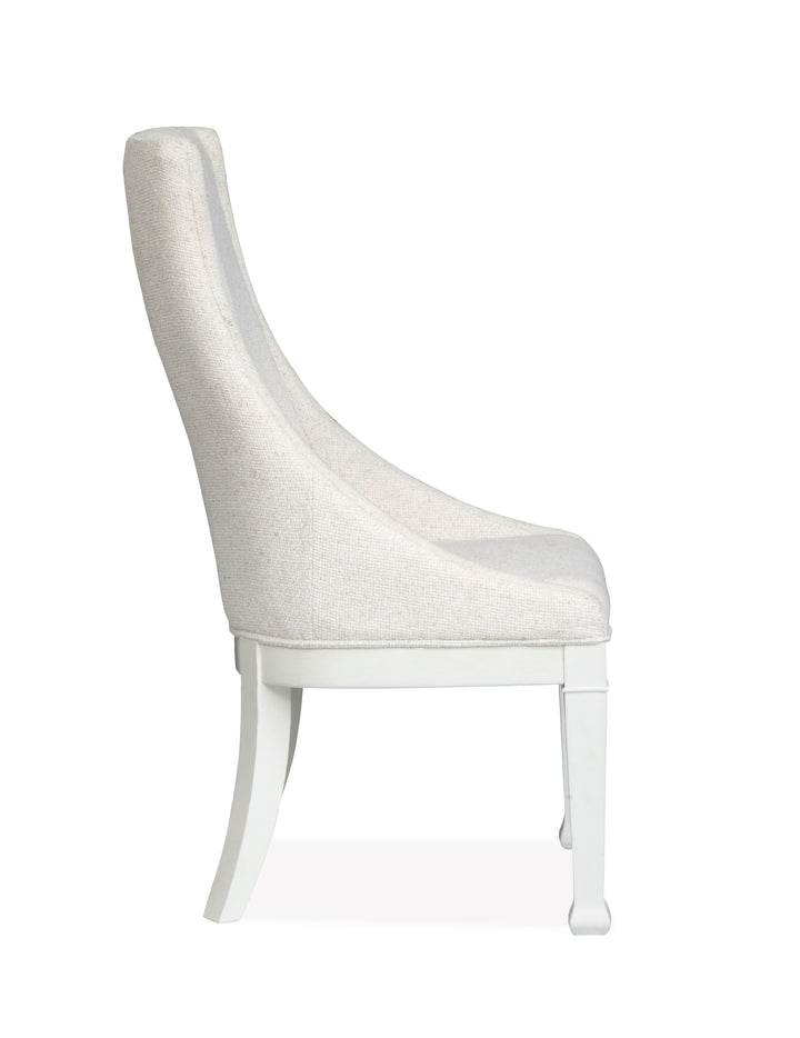 Kingston Whisper White And Cerused Nutmeg Upholstered Host Chair - Set of 2 - D6407-66