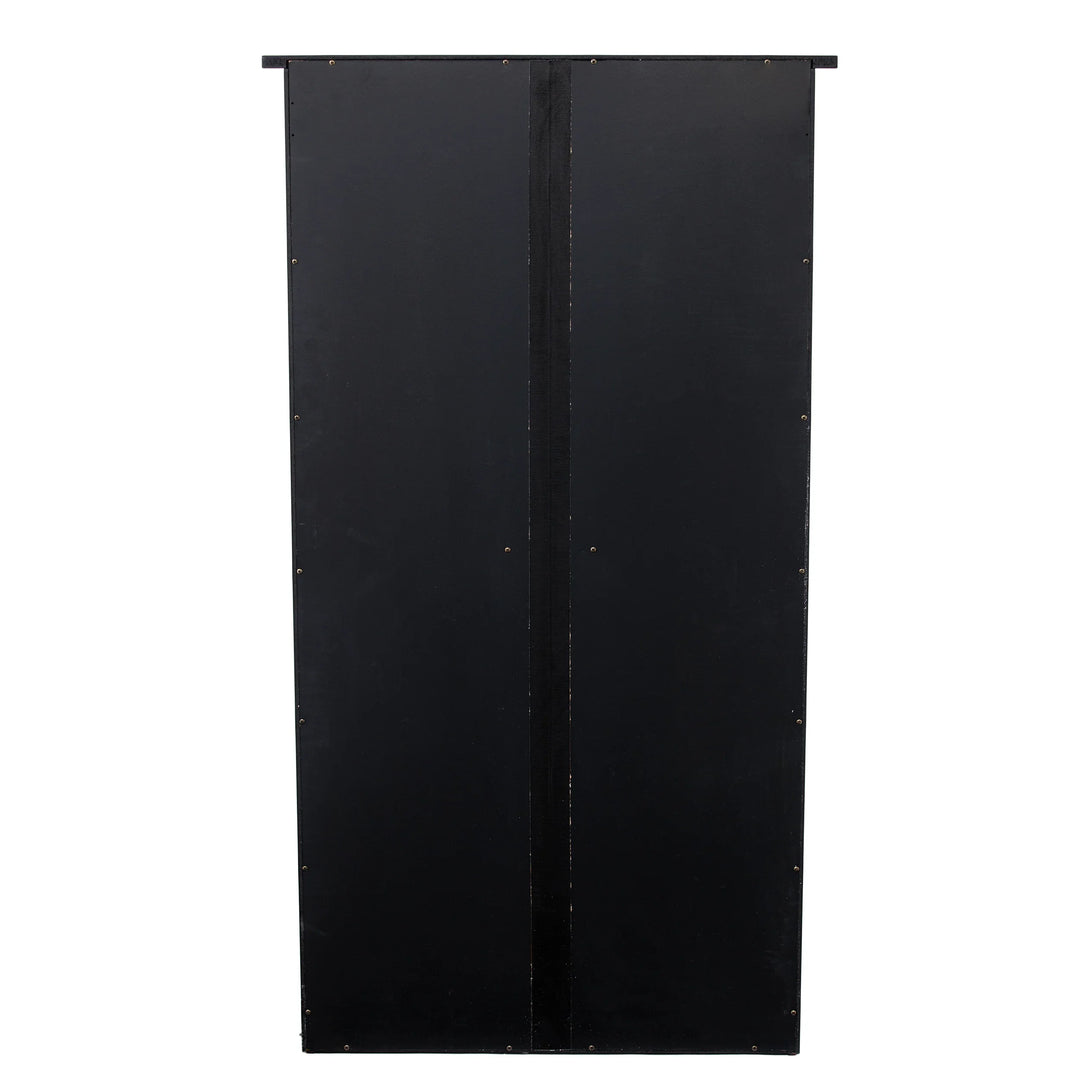 Window Pane Media Cabinet - Black - AmericanHomeFurniture