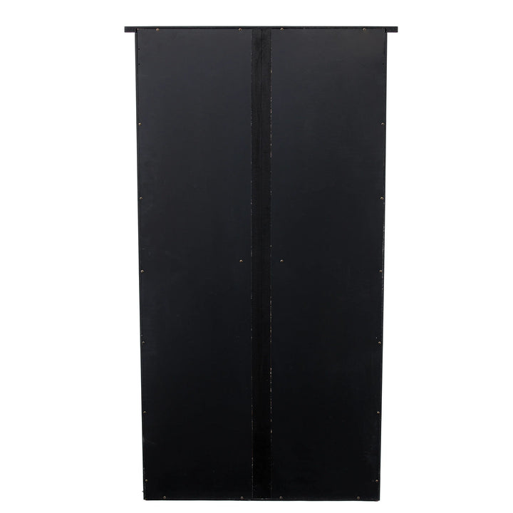 Window Pane Media Cabinet - Black - AmericanHomeFurniture