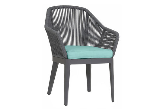 Milano Dining Chair in Dupione Celeste w/ Self Welt