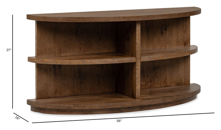 Oswald Brown Demilune Sofa Table - T6576-75