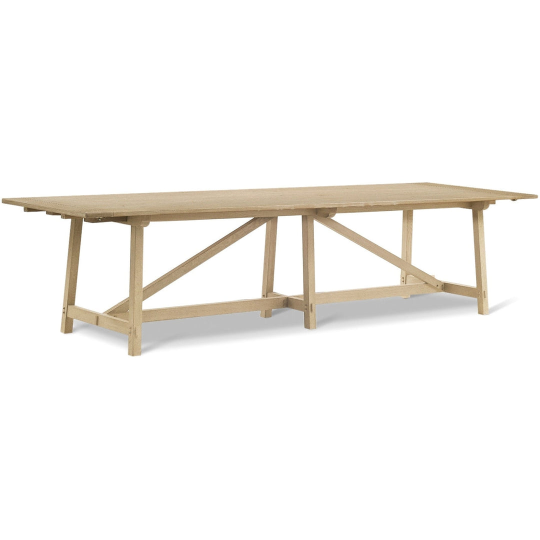 Timeless Sidereal French Laundry Dining Table 125" in Stripped Oak - Jonathan Charles - AmericanHomeFurniture