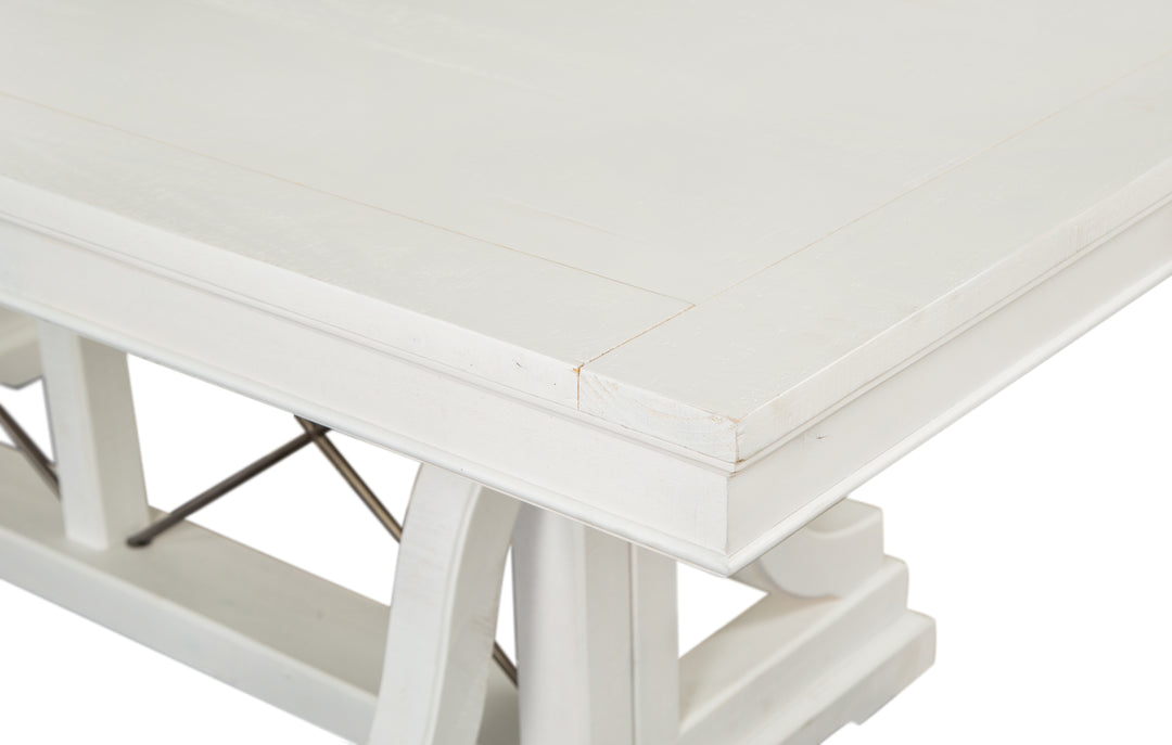 Heron Cove Chalk White And Dovetail Grey Extendable Trestle Dining Table - D4400-25