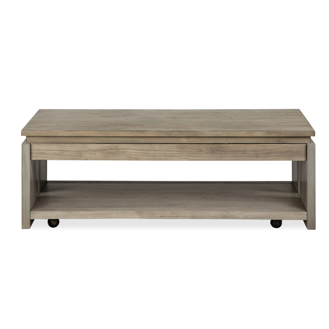 Conrad Stone Harbor Grey Rectangular Lift Top Storage Cocktail Table With Casters - T5865-50