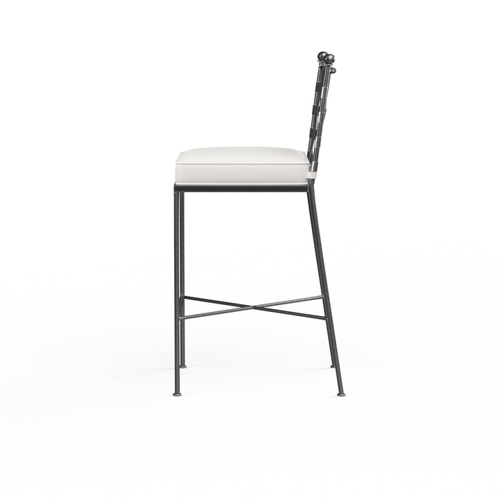 American Home Furniture | Sunset West - Provence Barstool in Canvas Flax w/ Self Welt