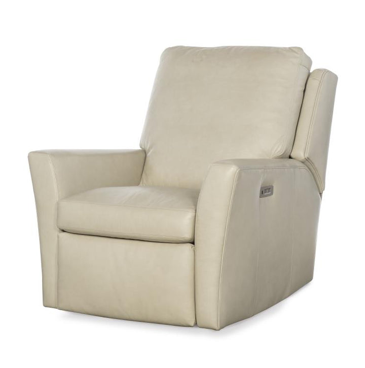 American Home Furniture | Century - Century Leather Stocked Reed Swivel Glider Electric Recliner