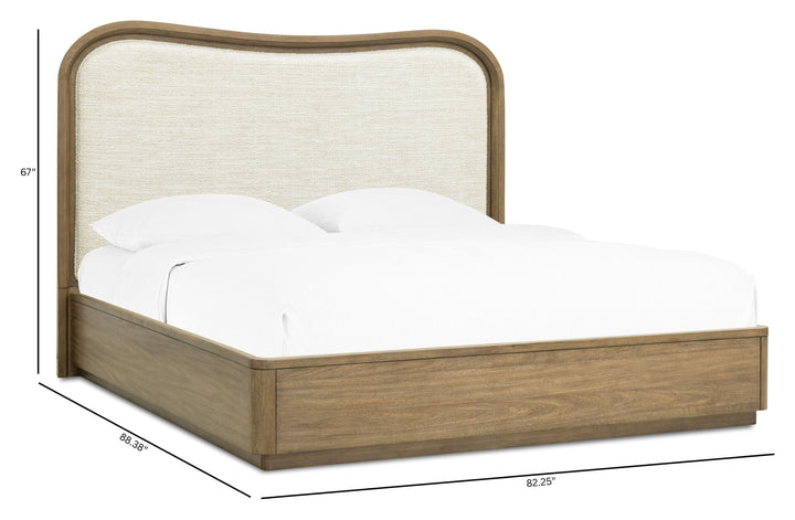 Leeza Brown King Upholstered Panel Bed - BP432-180KG