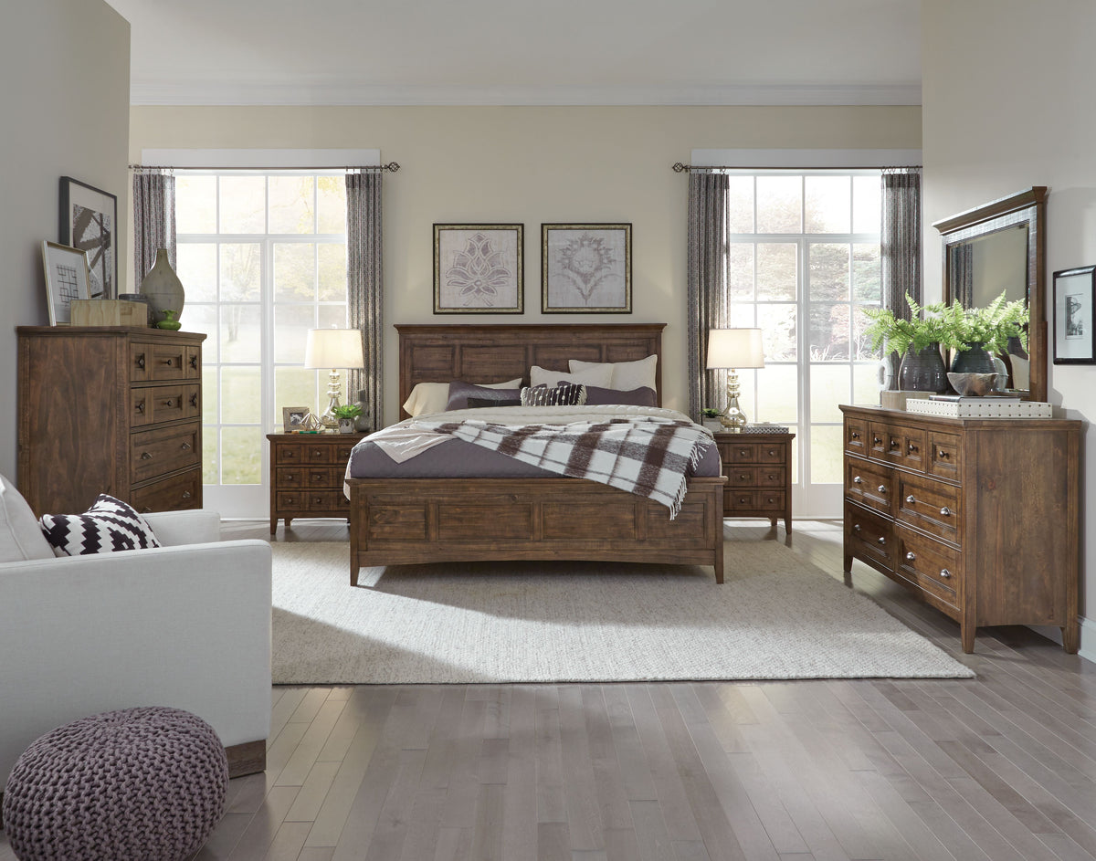 Bay Creek Toasted Nutmeg California King Panel Bed - B4398-74