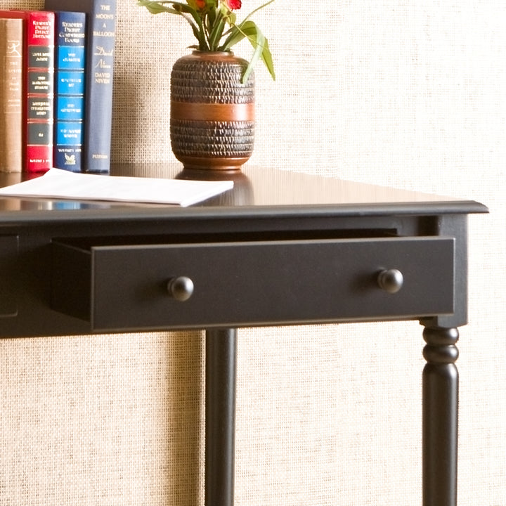 American Home Furniture | SEI Furniture - Writing 2-Drawer Desk – Satin Black