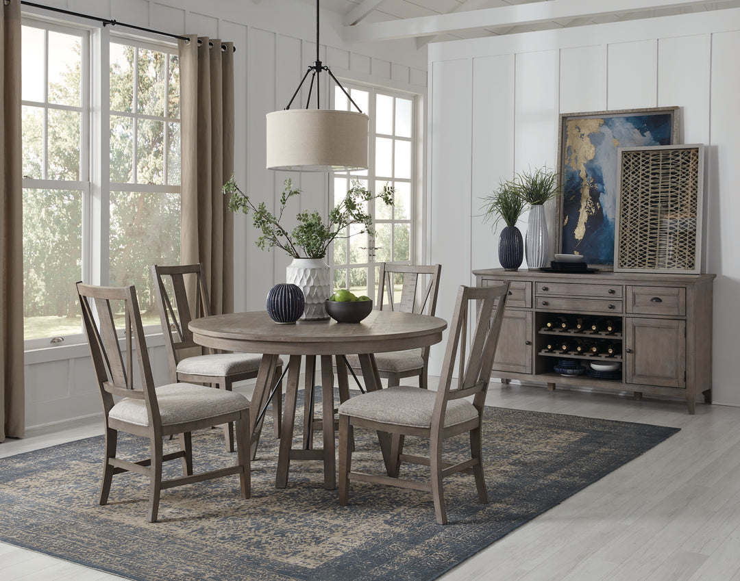 Paxton Place Dovetail Grey 52" Round Dining Table - D4805-27