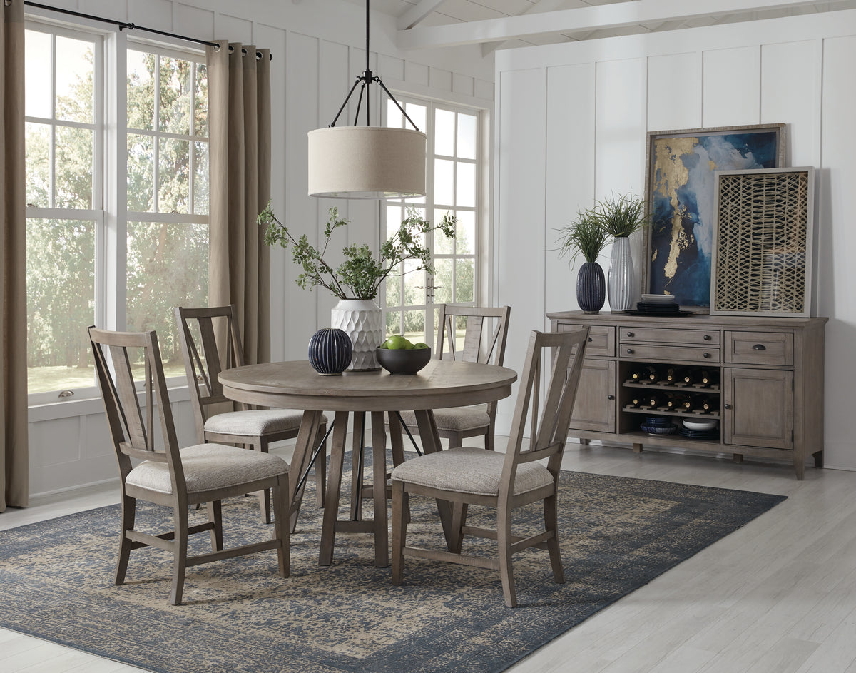 Paxton Place Dovetail Grey 52" Round Dining Table - D4805-27