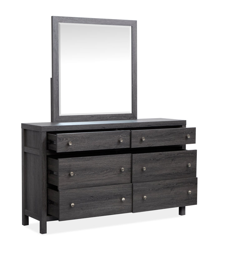 Merrifield Raisin Black Dresser With Portrait Mirror - B6308-2242
