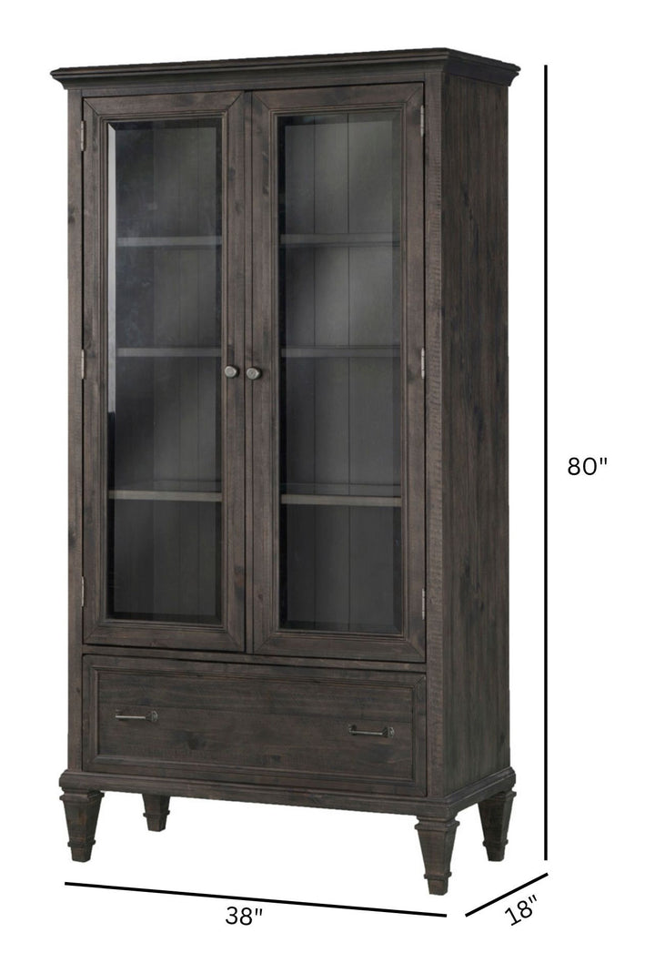 Sutton Place Weathered Charcoal Door Bookcase - H3612-22