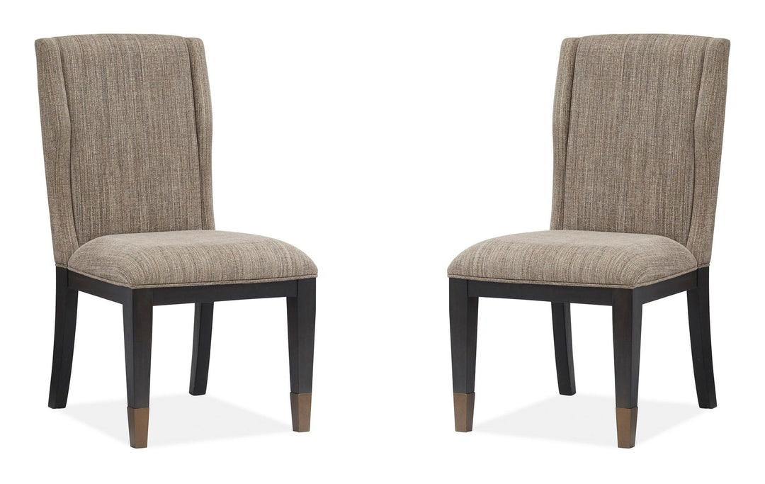 Ryker Nocturn Black And Coventry Grey Upholstered Host Chair - Set of 2 - D5013-66