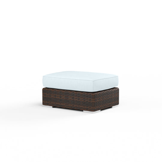 Montecito Ottoman in Canvas Skyline w/ Self Welt