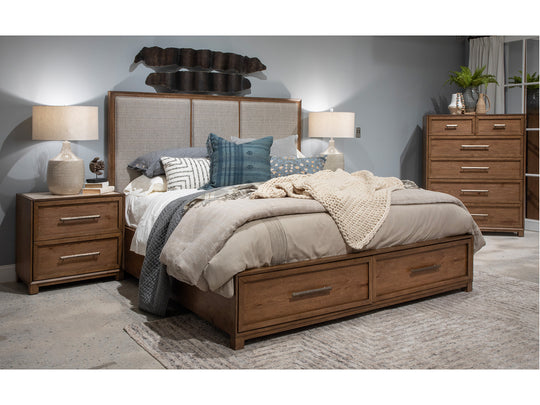 Laurel Ridge Brown California King Upholstered Panel Bed - B6610-75