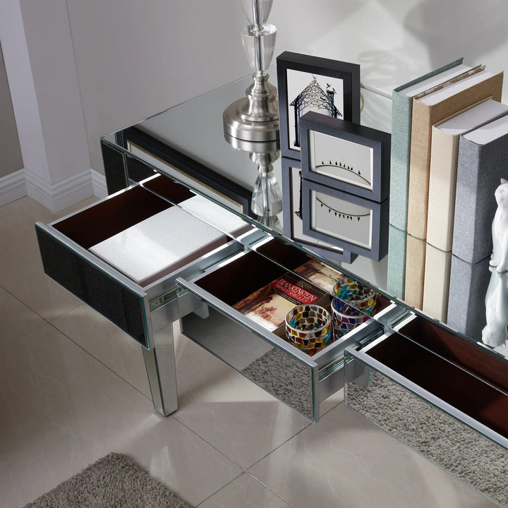 Darien Mirrored Desk - Glam - Silver - AmericanHomeFurniture