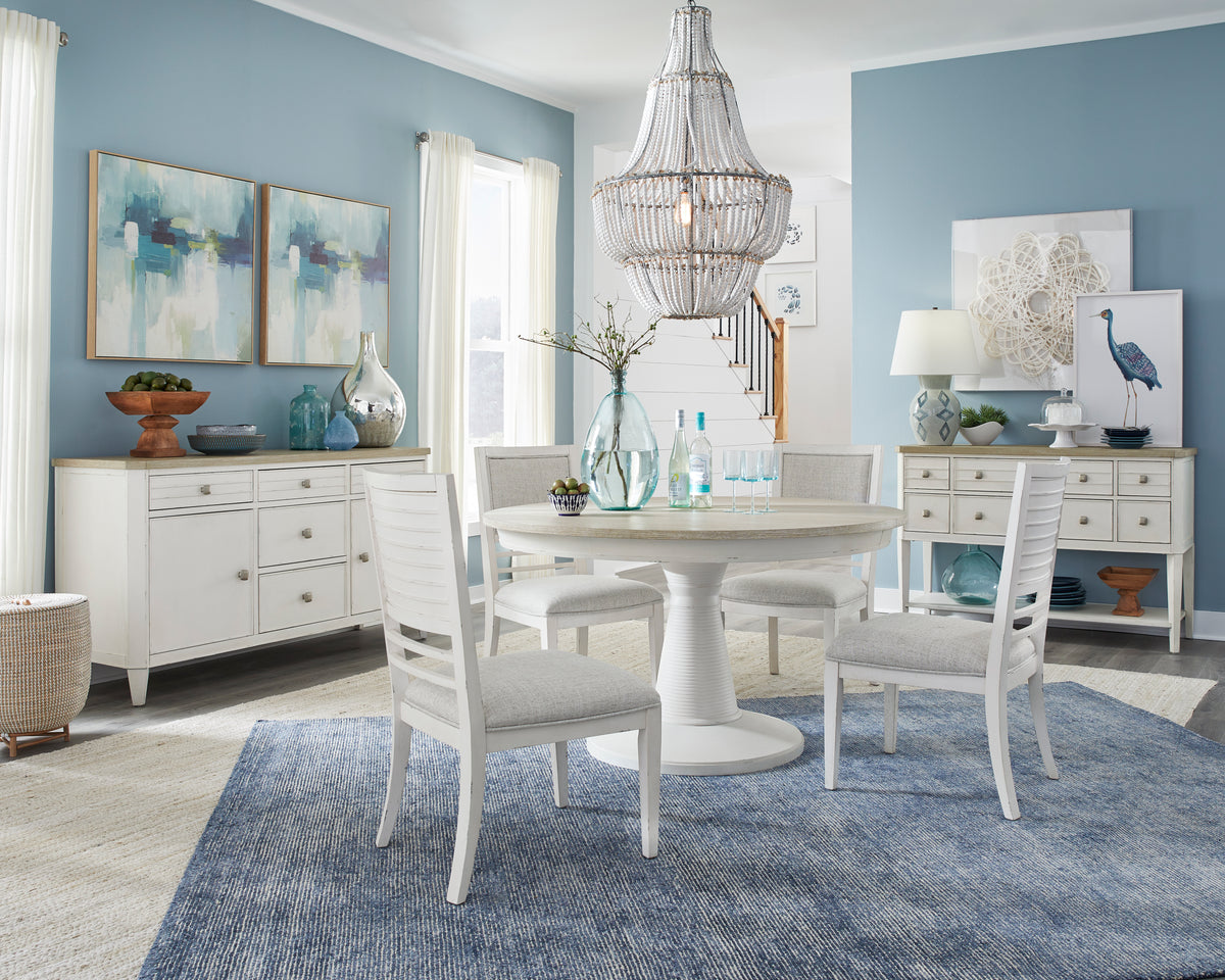 Echo Isles Sea Pearl And Driftwood Extendable 54" Round Dining Table - D6310-24
