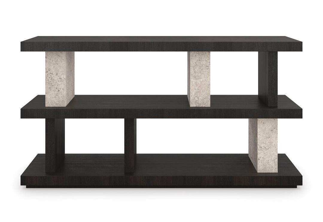 Modern Principles Contrast Low Bookshelf - AmericanHomeFurniture