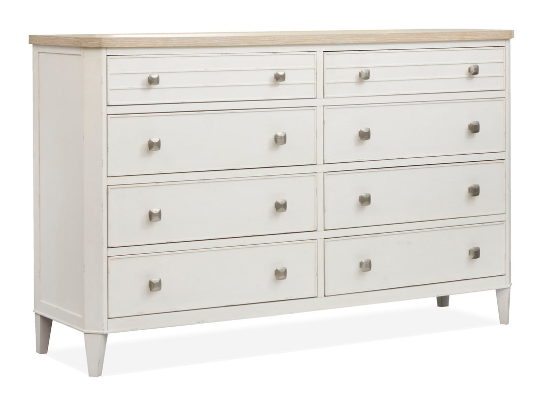 Echo Isles Sea Pearl And Driftwood Double Drawer Dresser With Landscape Mirror - B6310-2240
