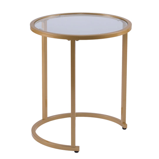 SEI Furniture Evelyn Glam Nesting Side Table 2pc Set – Gold ACCENT TABLES