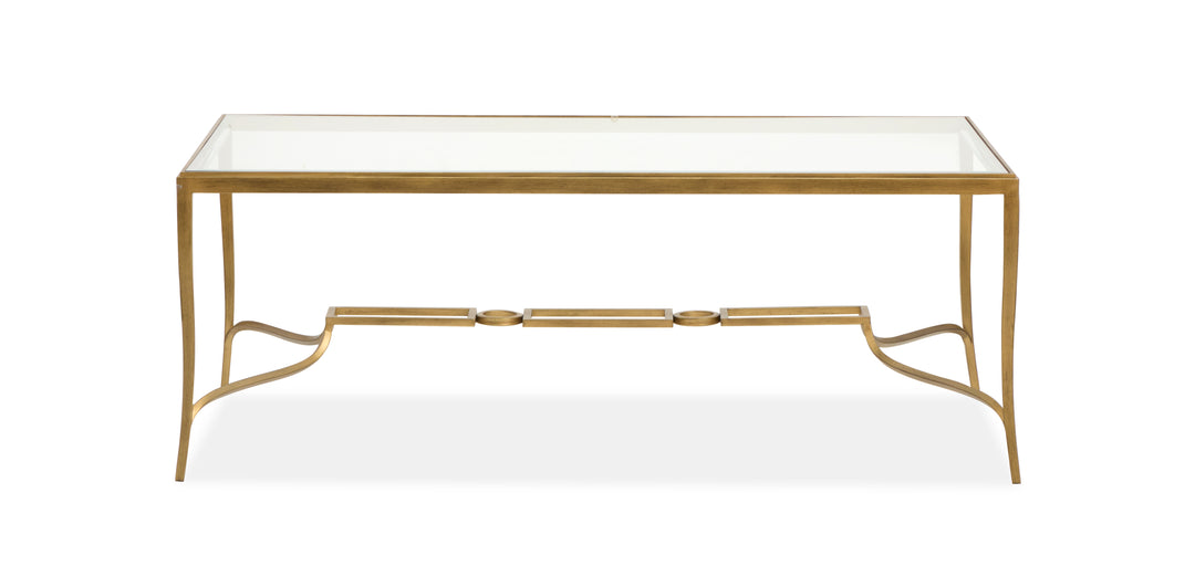 Lorena Burnished Brass Rectangular Cocktail Table - T6300-43