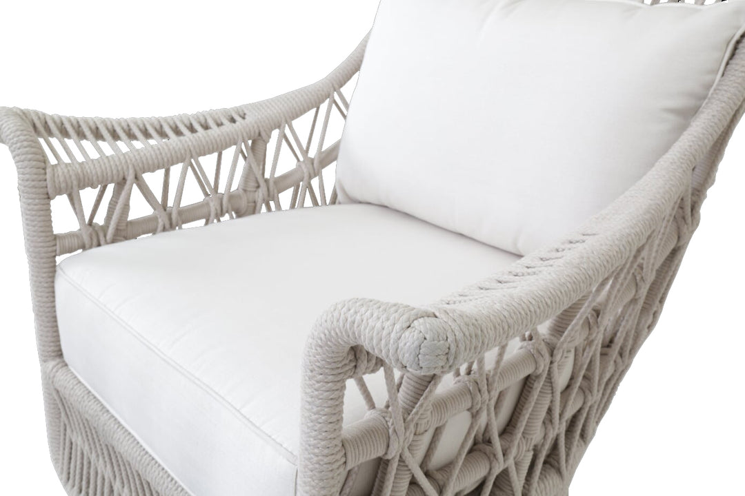 Dana Rope Wing Chair in Canvas Skyline w/ Self Welt
