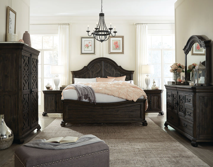 Bellamy Peppercorn King Shaped Panel Bed - B2491-65