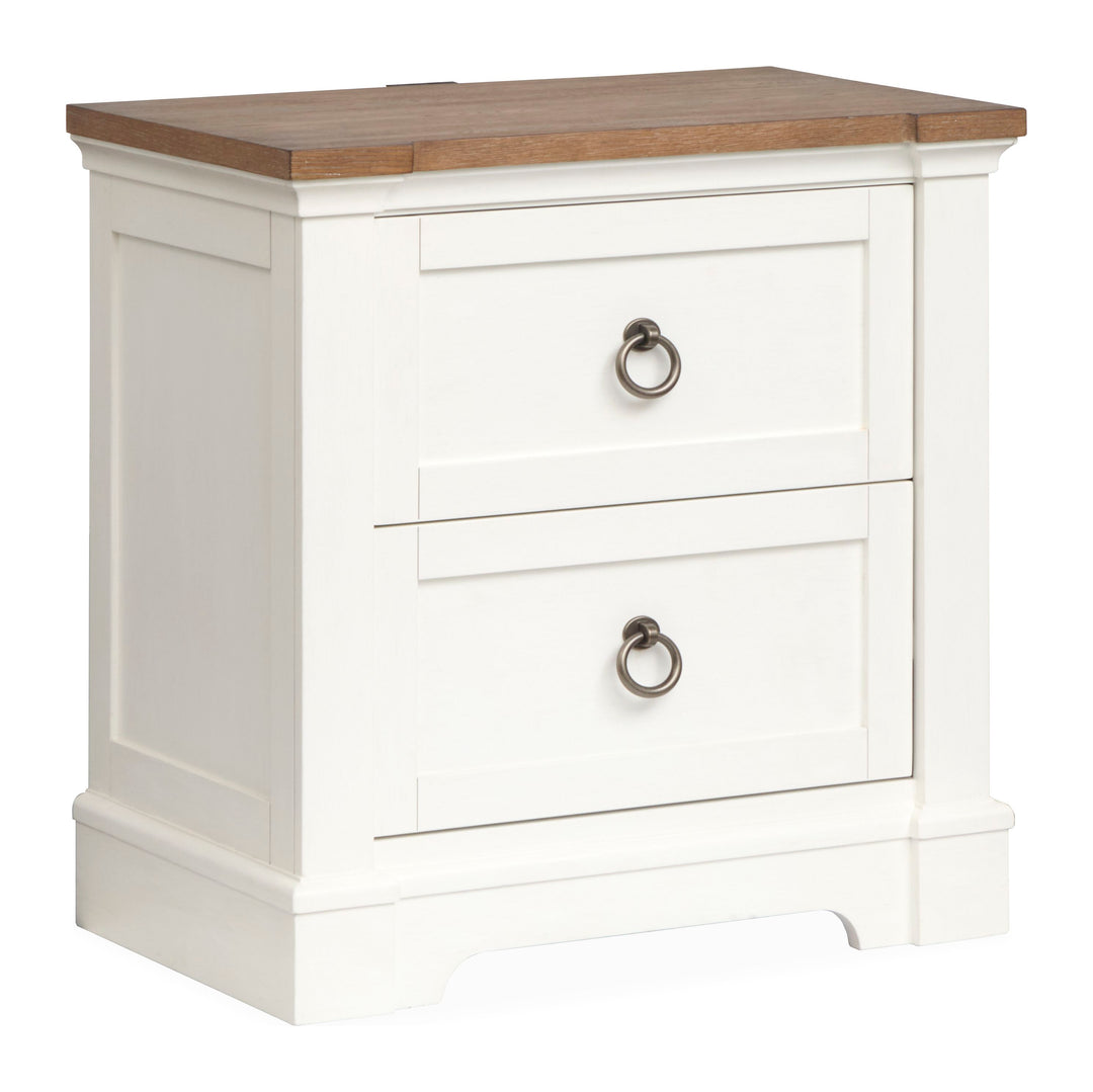 Kingston Whisper White And Cerused Nutmeg Drawer Nightstand - B6407-01
