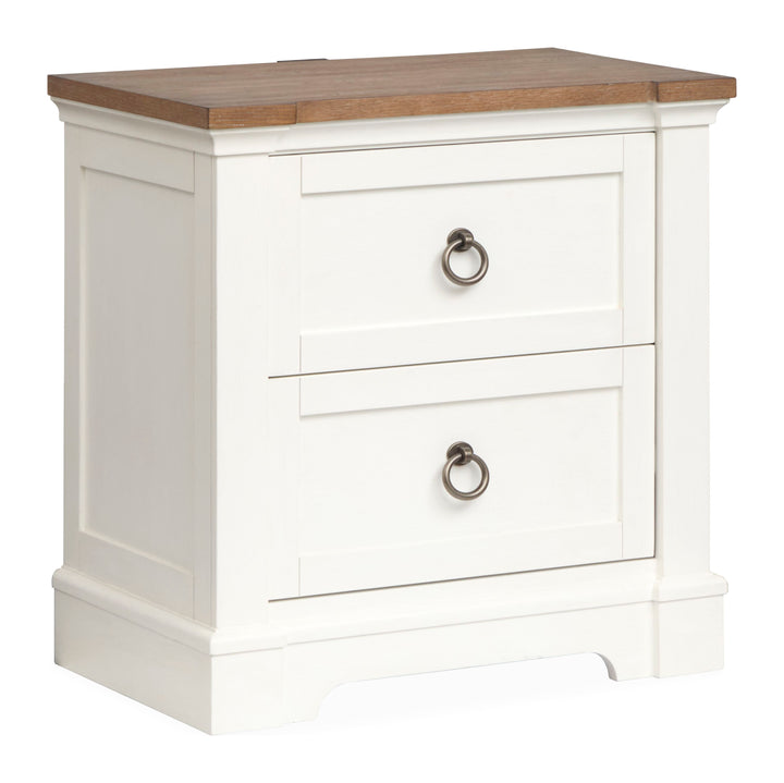 Kingston Whisper White And Cerused Nutmeg Drawer Nightstand - B6407-01